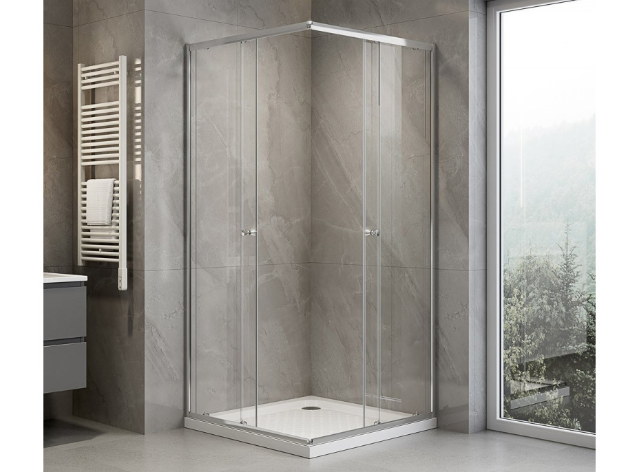 Aqualine AGGA čtvercová sprchová zástěna 700x700mm, čiré sklo HLF707Y