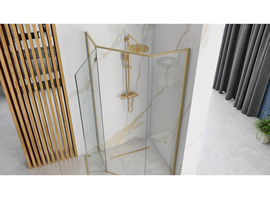 Sprchový kout REA DIAMOND 90x90 cm - broušený zlatý