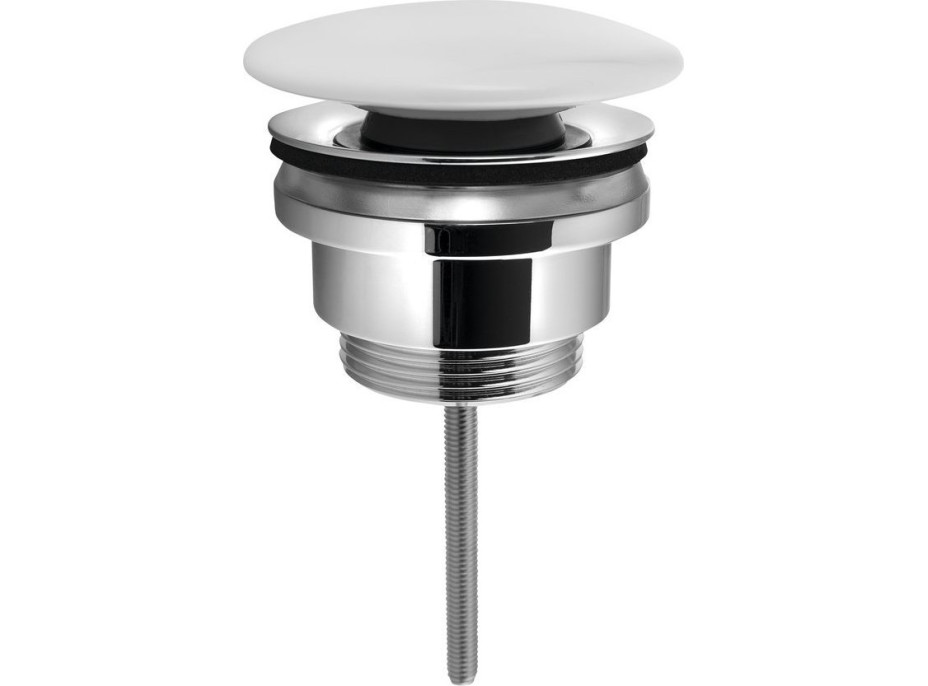 Sapho Umyvadlová výpust 5/4“, click-clack, velká zátka, 5-65mm, keramika bílá CV1110C