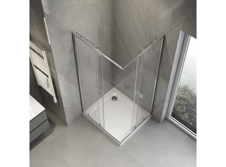 Aqualine AGGA obdélníková sprchová zástěna 800x700mm, čiré sklo HLF708Y