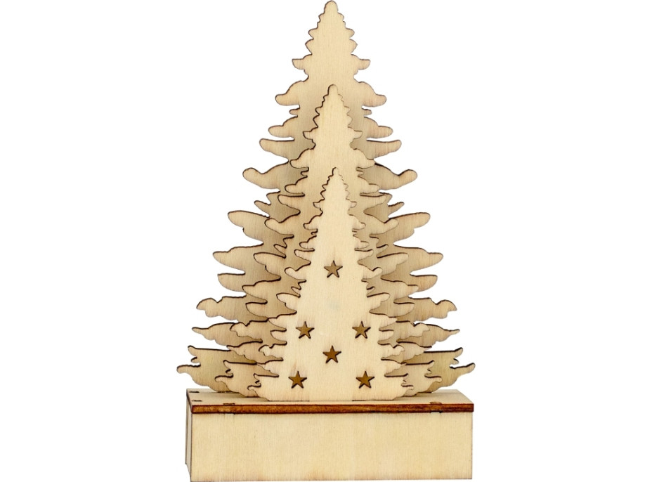 Dekorační LED stromeček 8,5x4x14,5 cm - teplá bílá