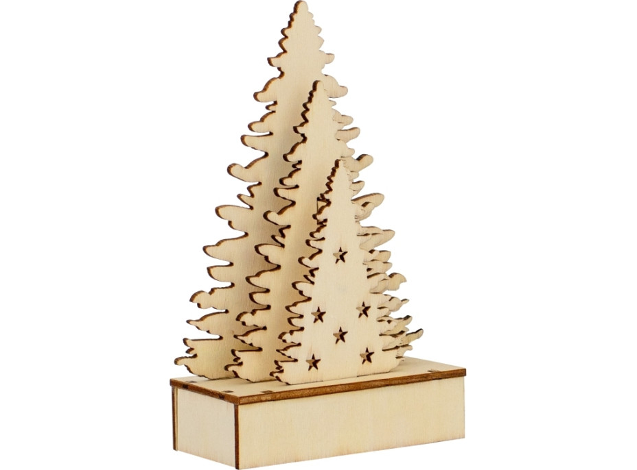 Dekorační LED stromeček 8,5x4x14,5 cm - teplá bílá
