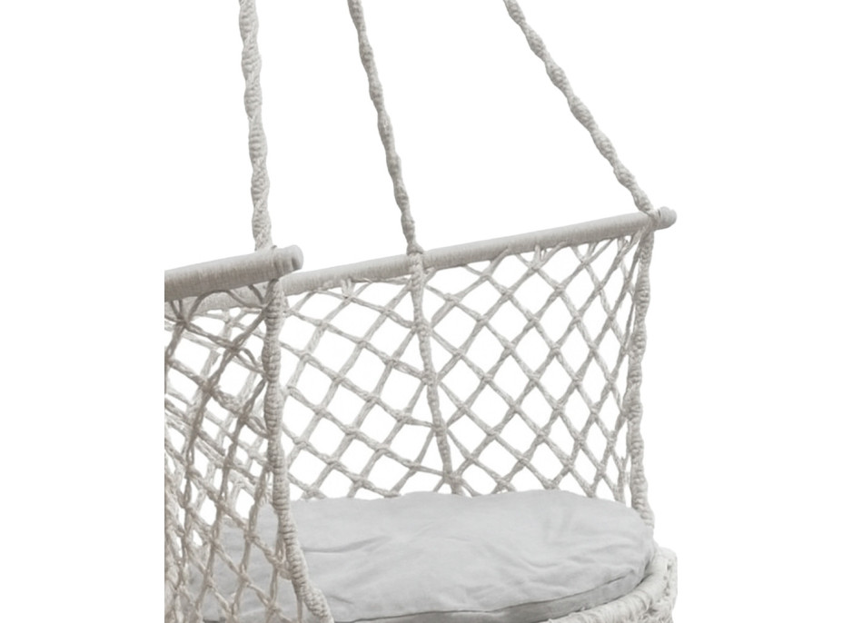 Zahradní houpačka Čapí hnízdo s opěradlem - šedá 80 cm