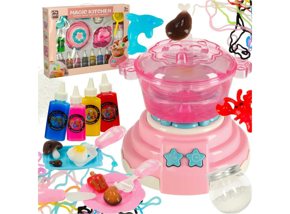 3D krystalové lepicí gelové šablony Magic Kitchen - sada 62 kusů - růžová