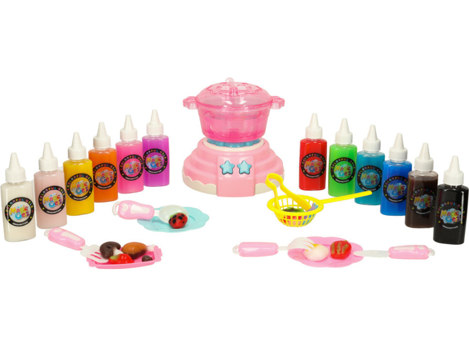 3D krystalové lepicí gelové šablony Magic Kitchen - sada 62 kusů - růžová