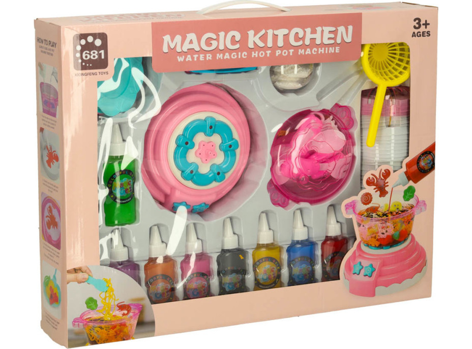3D krystalové lepicí gelové šablony Magic Kitchen - sada 62 kusů - růžová