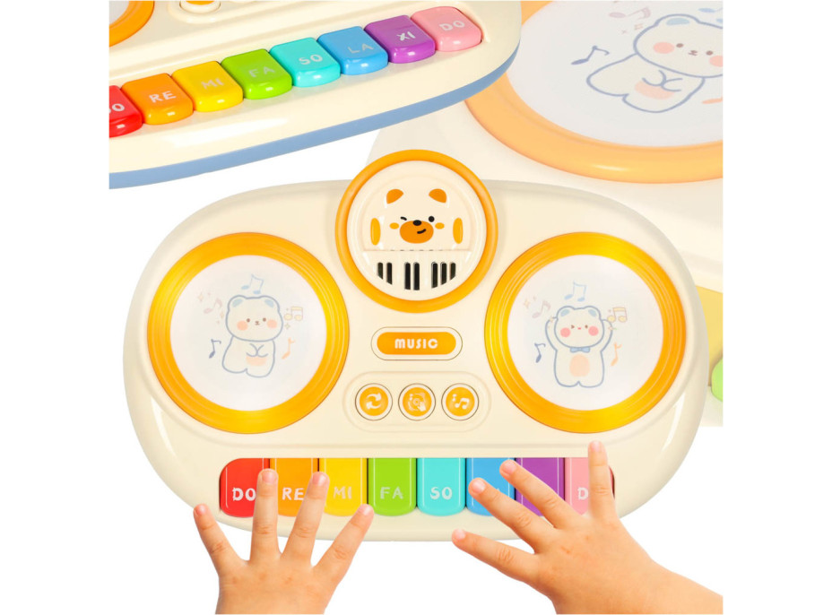 Dětské interaktivní piano - béžové