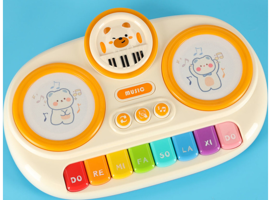 Dětské interaktivní piano - béžové