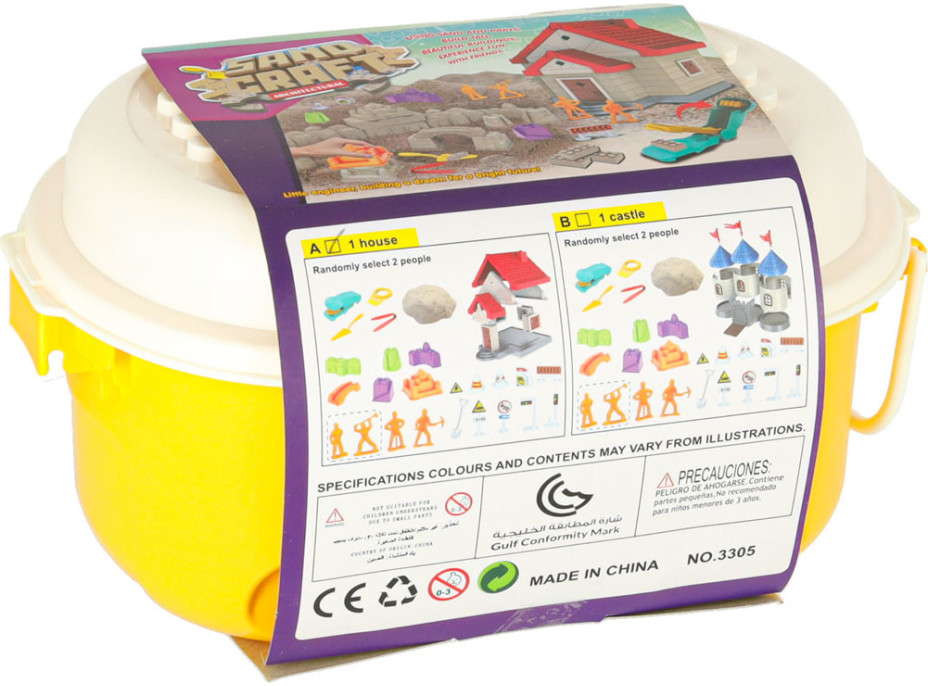Sada kinetického písku 750g a formiček - Domeček