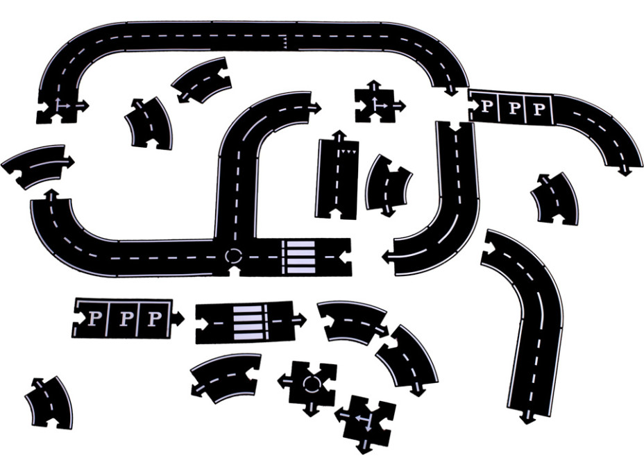 Kreativní puzzle 2v1 silnice - 40 prvků
