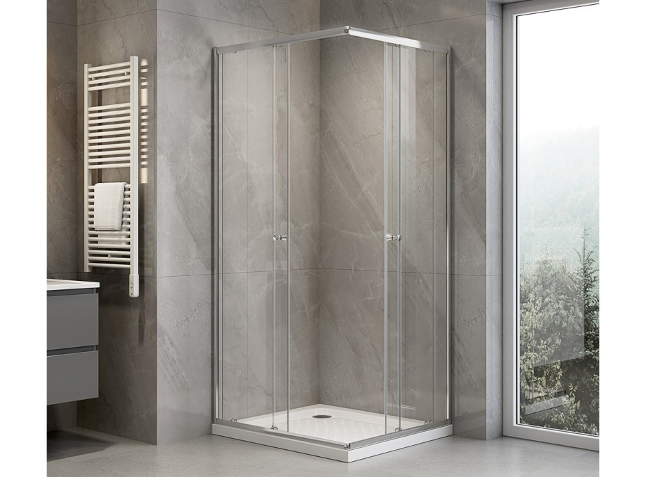 Aqualine AGGA obdélníková sprchová zástěna 800x700mm, čiré sklo HLF708Y