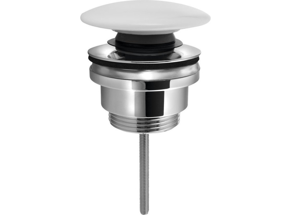 Sapho Umyvadlová výpust 5/4“, click-clack, velká zátka, 5-65mm, keramika bílá CV1110C