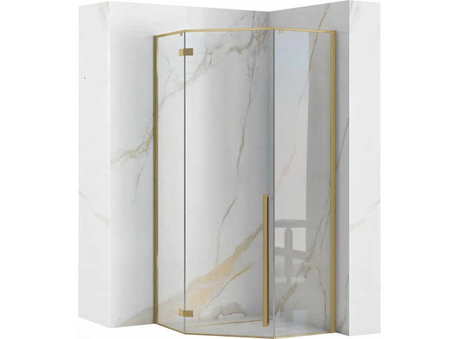 Sprchový kout REA DIAMOND 90x90 cm - broušený zlatý