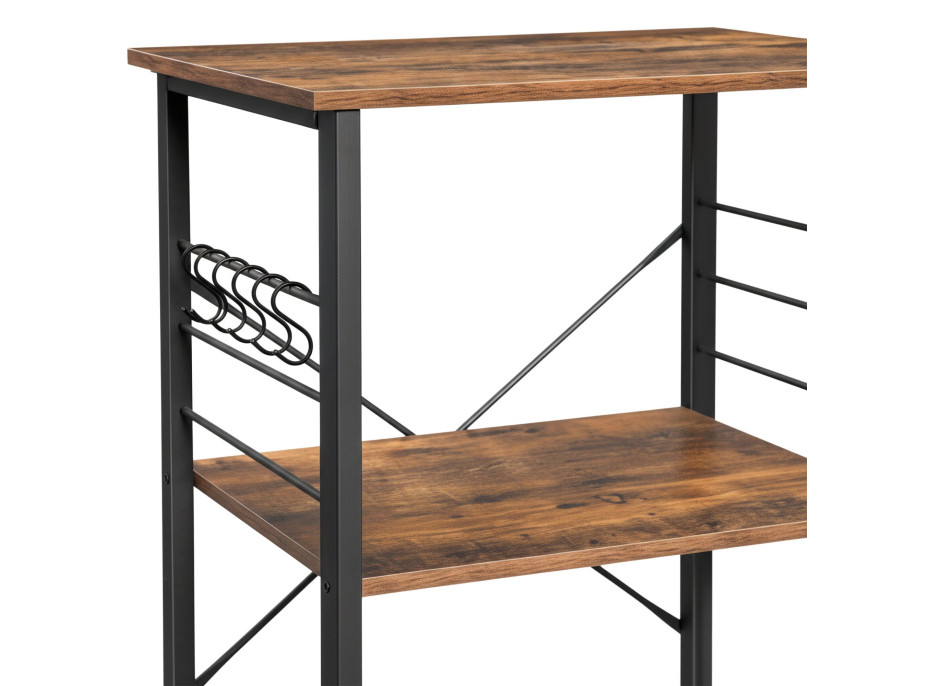 Regál na kolečkách SAMBOR rustic - stařený dub/černý