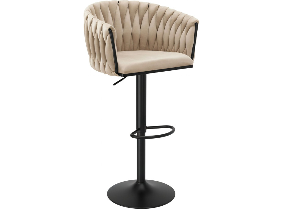 Barová židle COFTON Velvet - béžová/černá