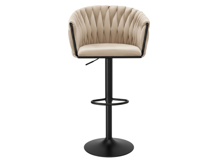 Barová židle COFTON Velvet - béžová/černá