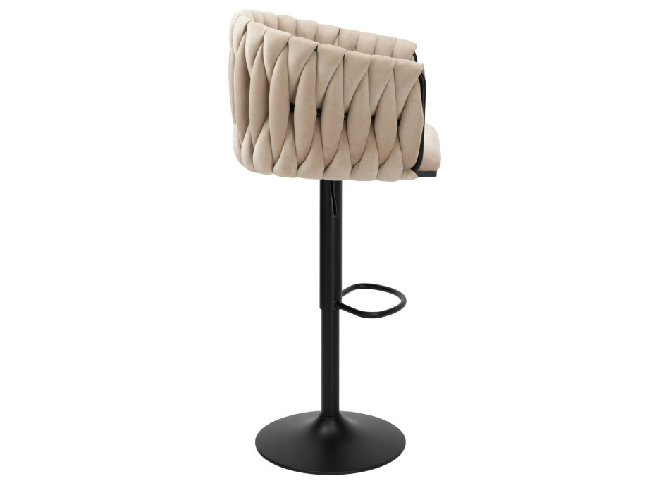 Barová židle COFTON Velvet - béžová/černá