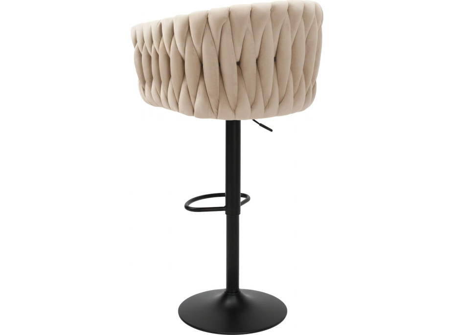 Barová židle COFTON Velvet - béžová/černá