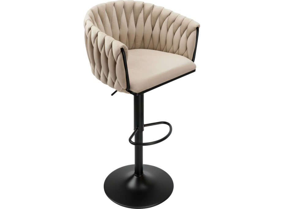 Barová židle COFTON Velvet - béžová/černá