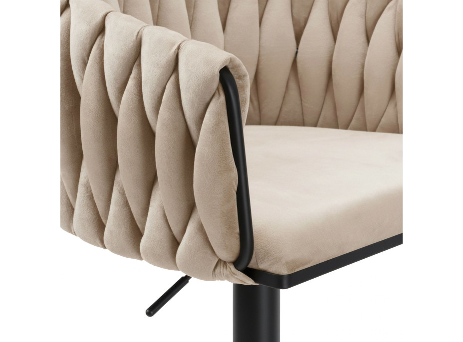 Barová židle COFTON Velvet - béžová/černá