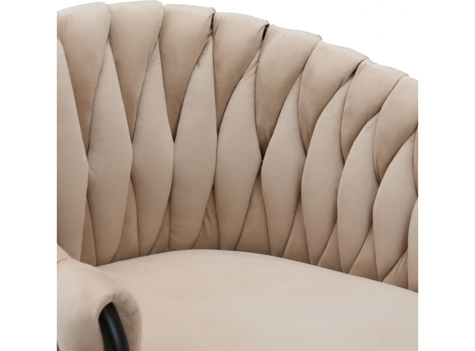 Barová židle COFTON Velvet - béžová/černá