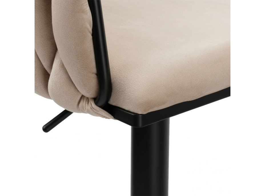 Barová židle COFTON Velvet - béžová/černá