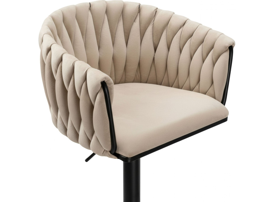 Barová židle COFTON Velvet - béžová/černá