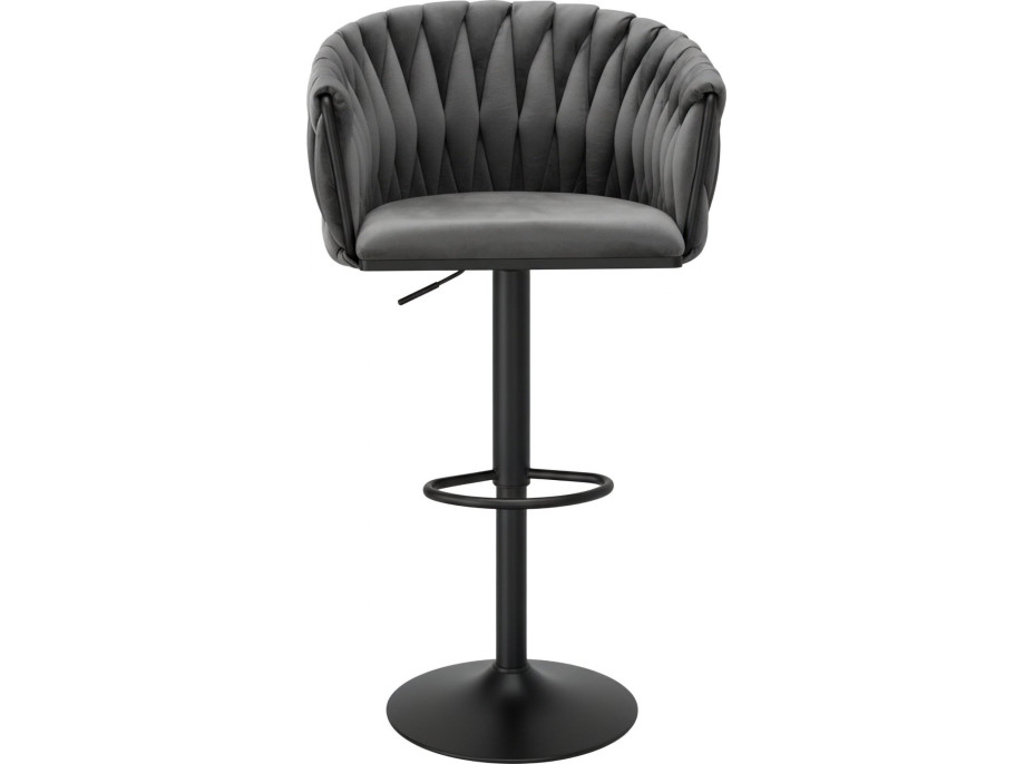Barová židle COFTON Velvet - grafitová/černá