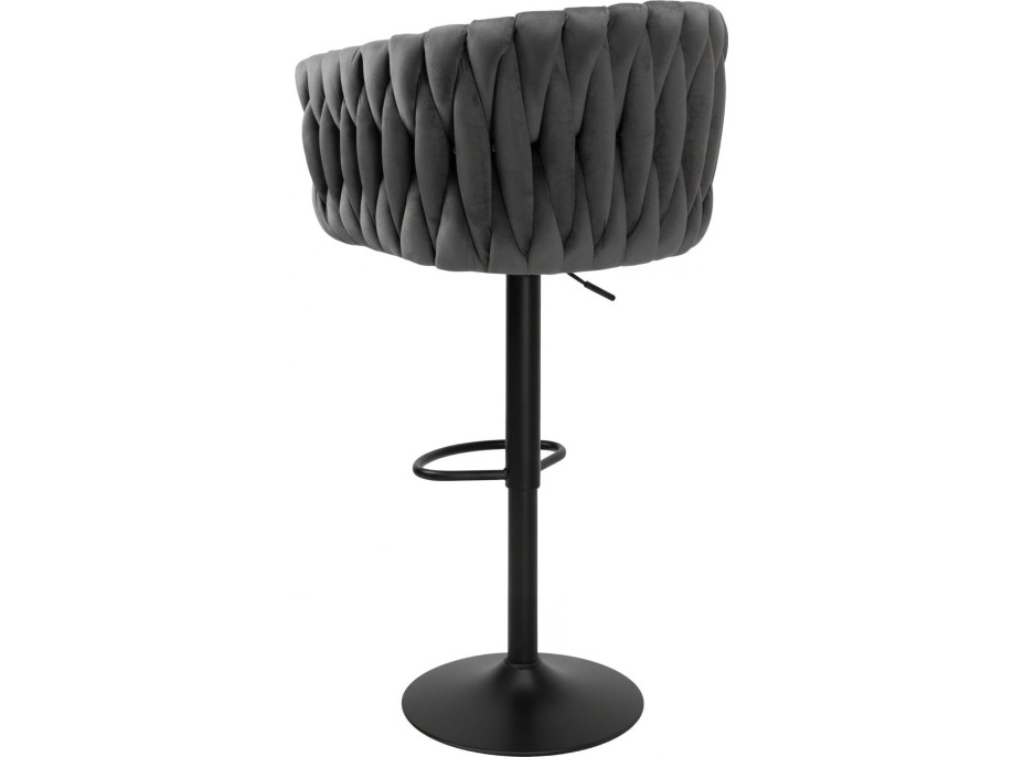 Barová židle COFTON Velvet - grafitová/černá