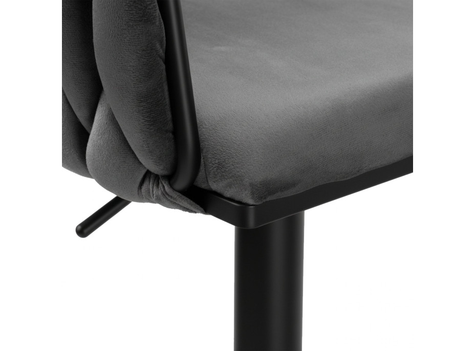 Barová židle COFTON Velvet - grafitová/černá