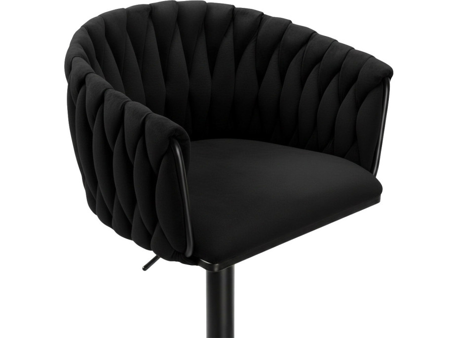 Barová židle COFTON Velvet - černá