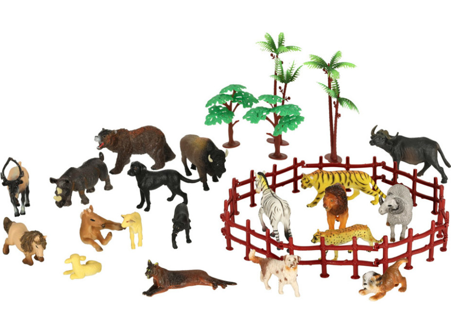 Figurky zvířata v zoo- sada 31 prvků