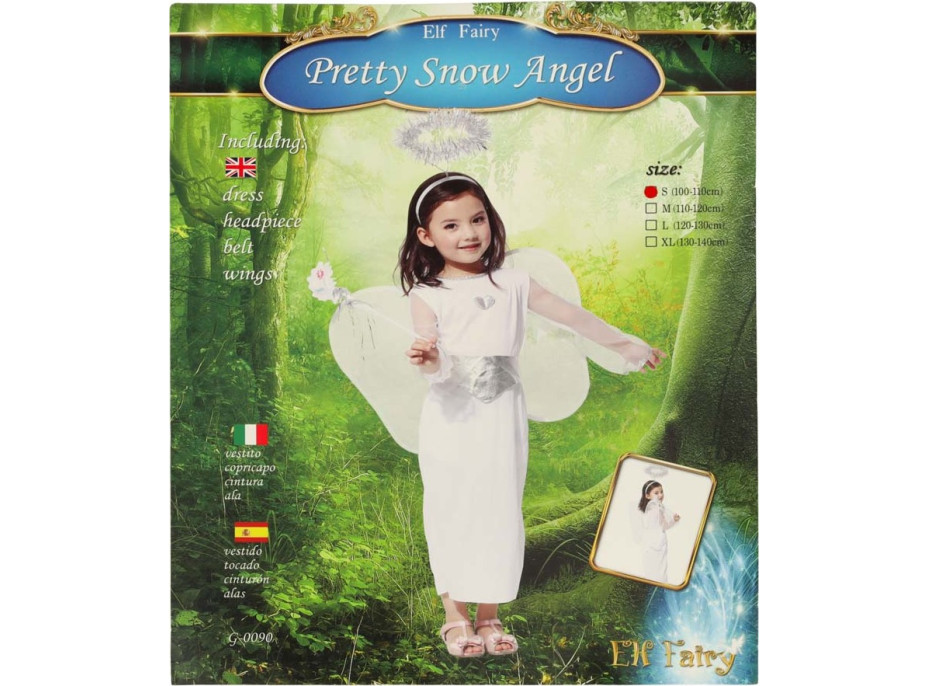 Karnevalový kostým anděla 4 ks - velikost M