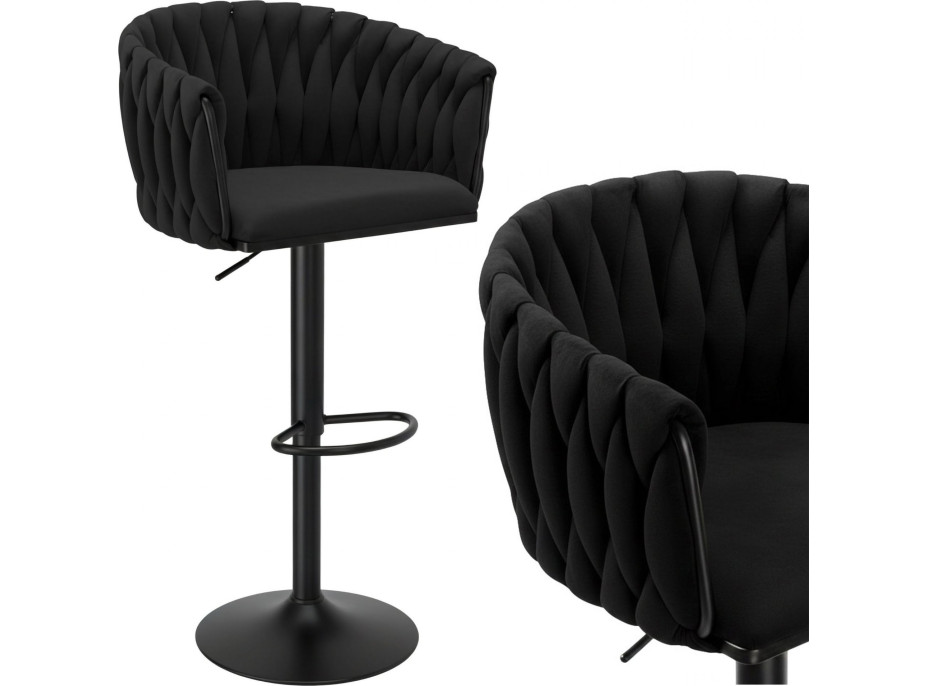 Barová židle COFTON Velvet - černá Barová židle COFTON Velvet - černá