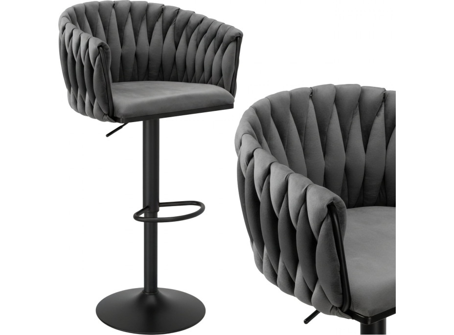 Barová židle COFTON Velvet - grafitová/černá Barová židle COFTON Velvet - grafitová/černá