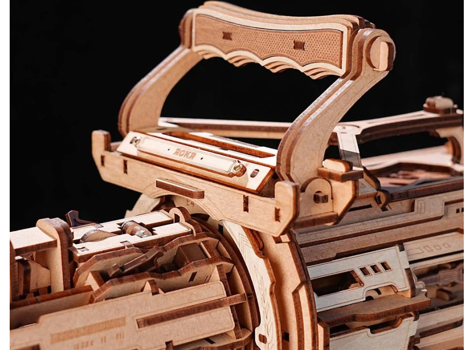 RoboTime 3D Dřevěné mechanické puzzle ROKR Rotační kulomet LQA01