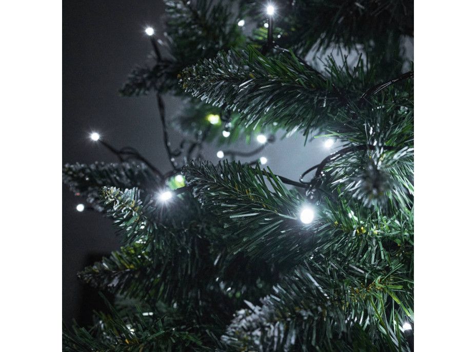 LED světelný řetěz 10m 100LED studená bílá
