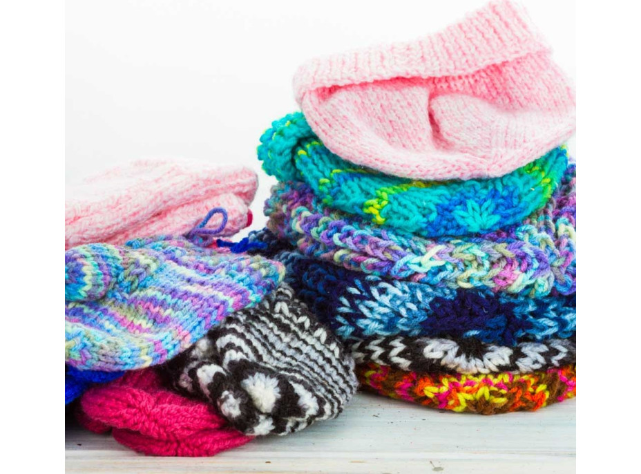 Pletací tkalcovský kruhový stav 48 jehel + 4 klubka příze