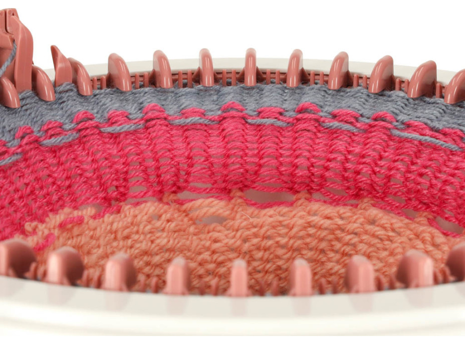 Pletací tkalcovský kruhový stav 48 jehel + 4 klubka příze