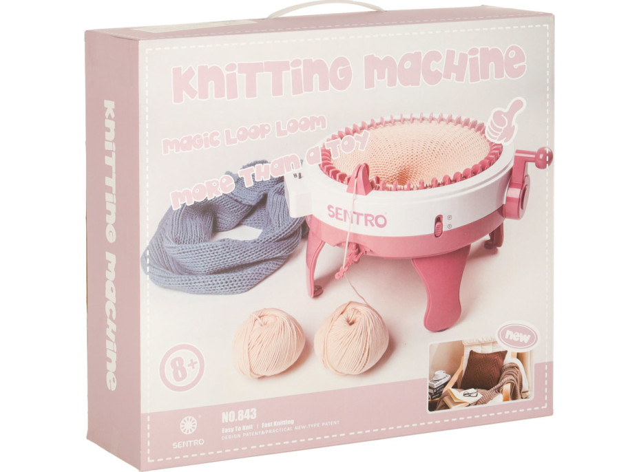 Pletací tkalcovský kruhový stav 48 jehel + 4 klubka příze