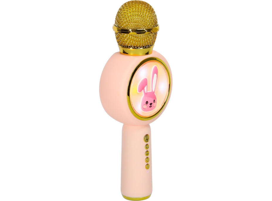 Bezdrátový mikrofon pro karaoke Králíček - růžový