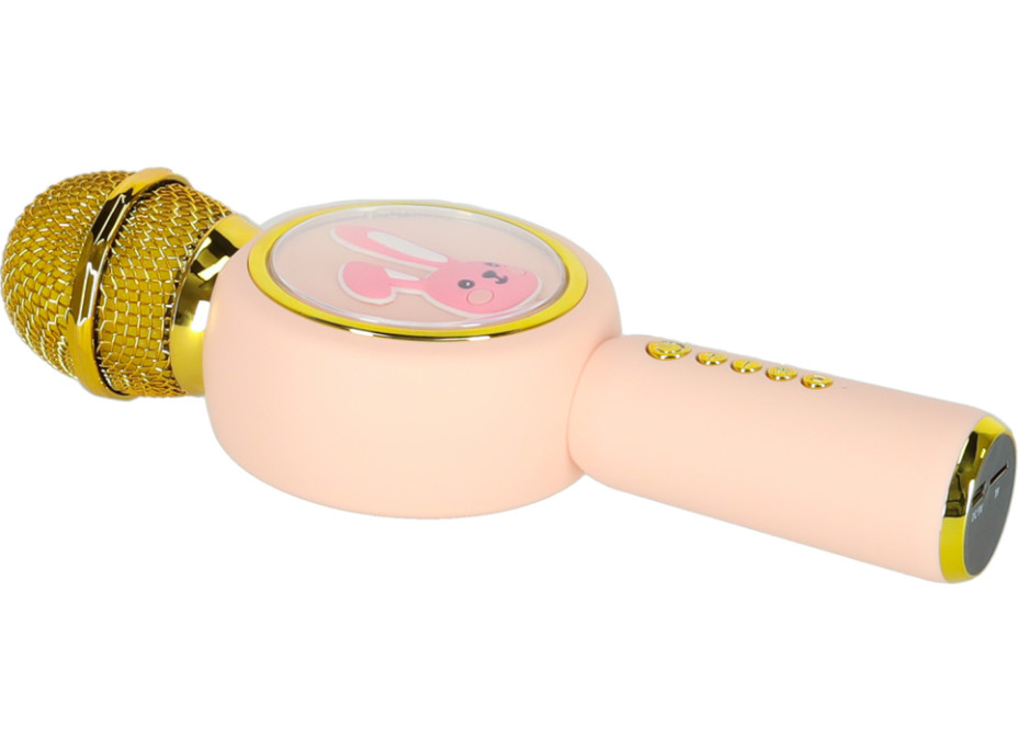 Bezdrátový mikrofon pro karaoke Králíček - růžový