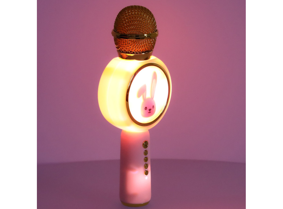 Bezdrátový mikrofon pro karaoke Králíček - růžový