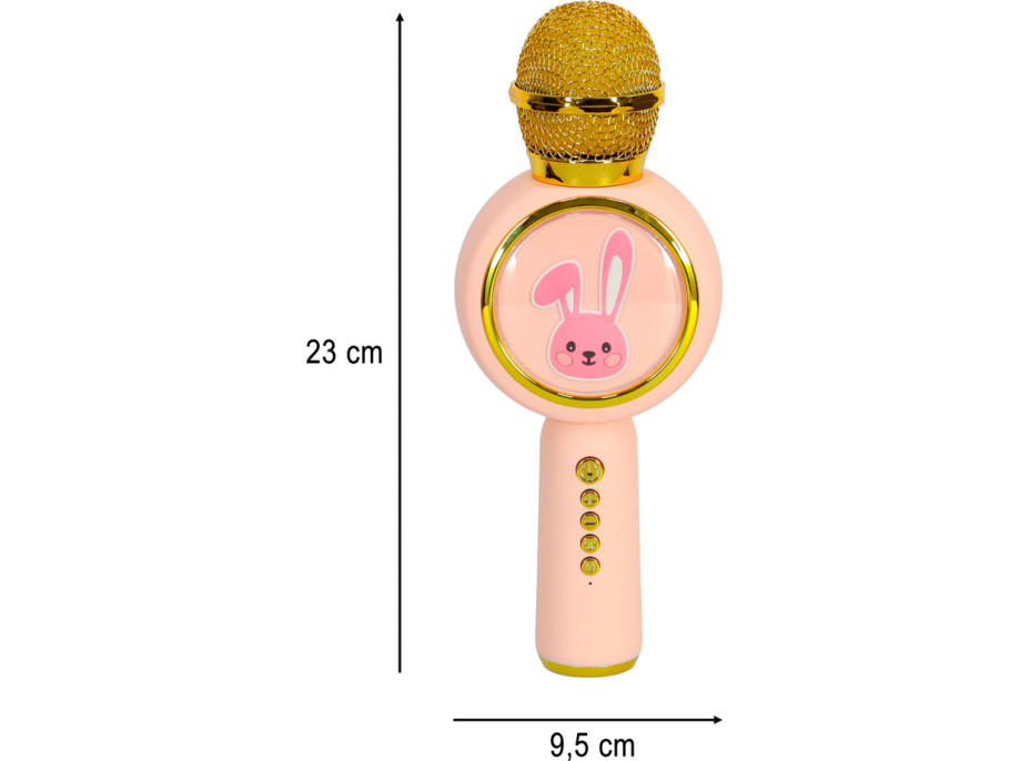 Bezdrátový mikrofon pro karaoke Králíček - růžový