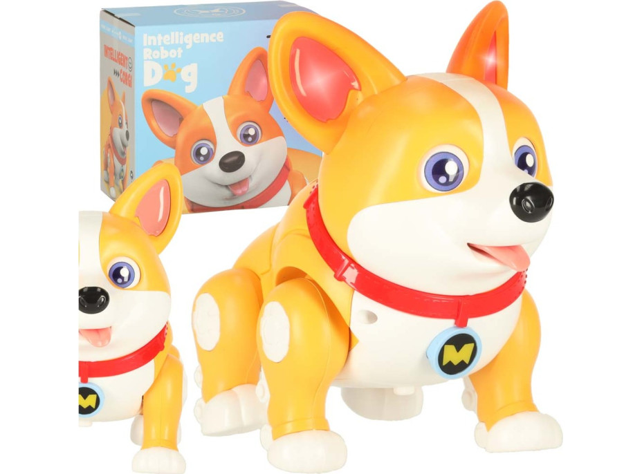Interaktivní robot pes Corgi se světlem a zvukem