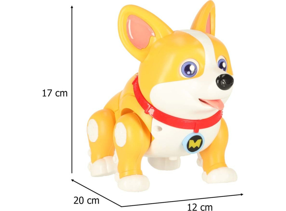 Interaktivní robot pes Corgi se světlem a zvukem