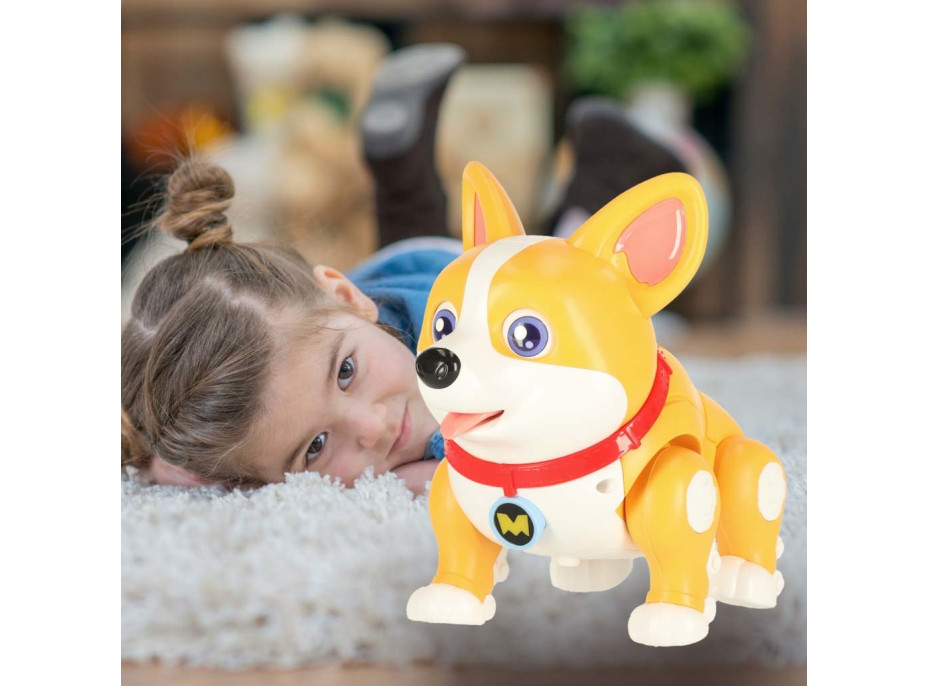 Interaktivní robot pes Corgi se světlem a zvukem