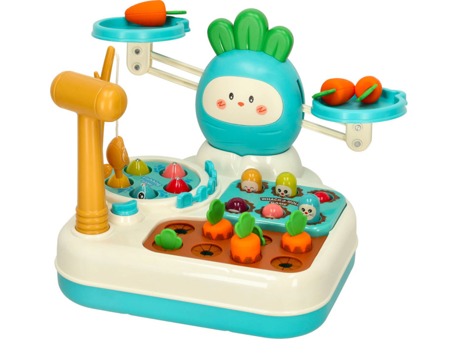 Interaktivní hračka 4v1 pro děti Mrkev - modrá