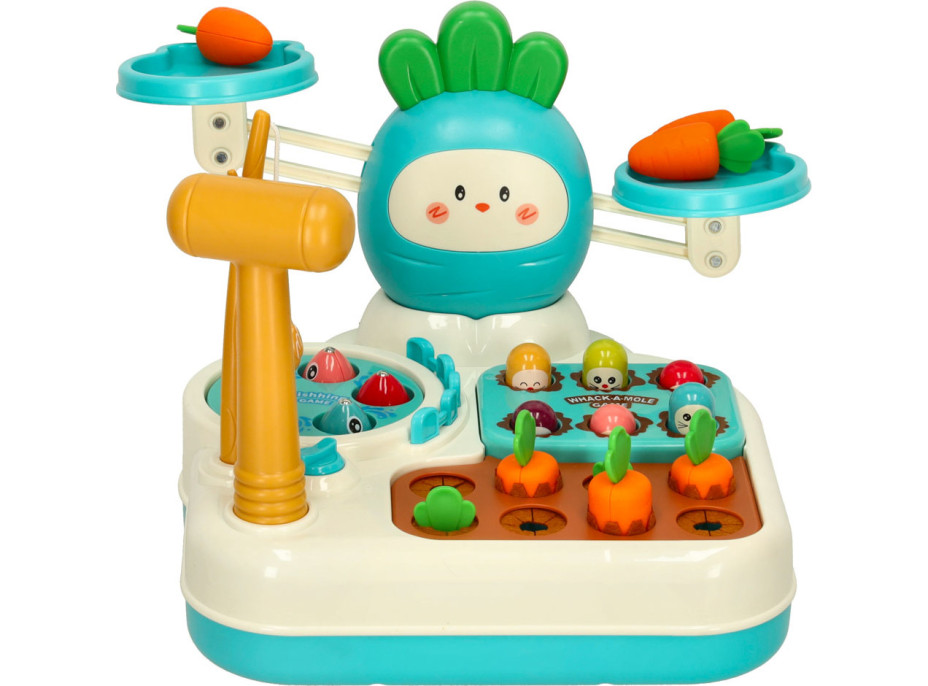 Interaktivní hračka 4v1 pro děti Mrkev - modrá