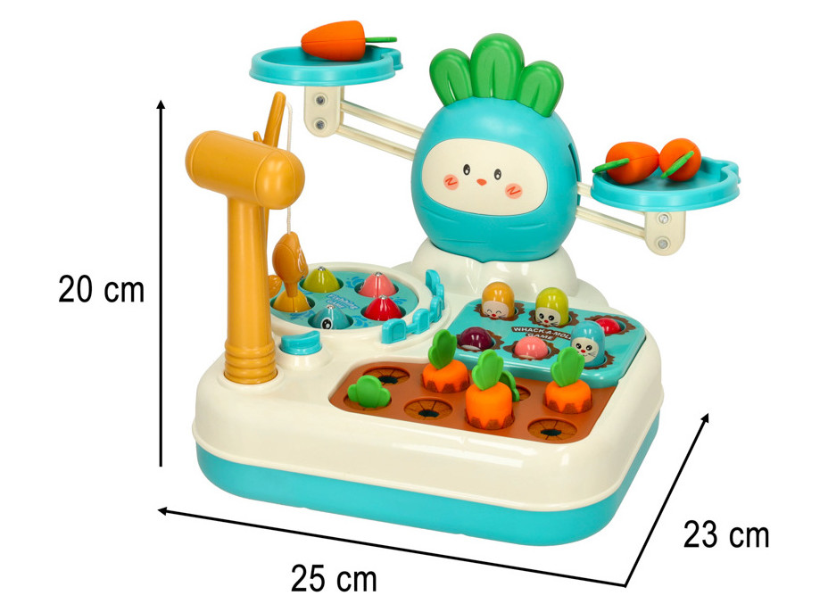 Interaktivní hračka 4v1 pro děti Mrkev - modrá